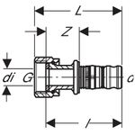 Transición Geberit serie Mepla con tuerca de racor: CC499K, d=16mm, di=11mm, G=1/2″