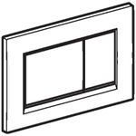Pulsador serie Sigma30 de Geberit. Doble descarga, blanco/cromado brillante/blanco