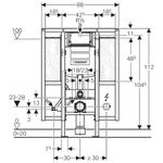 Bastidor Geberit Duofix para inodoro suspendido, 112 cm, con cisterna empotrada Sigma 12 cm, sin barreras, con barras de apoyo
