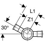 Cruce 30° Geberit d18-15