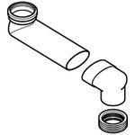 Codo en S de PVC de Geberit. D'=90 mm, d1'=100-105.6 mm
