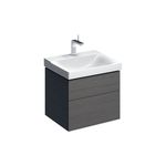 Mueble bajo Geberit serie Xeno² para lavabo, con dos cajones: Ancho de lavabo=60cm, H=53cm, Gris escultura / Melamina estructura madera