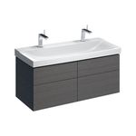 Mueble bajo Geberit Xeno² para lavabo, con ancho a partir de 120 cm, con cuatro cajones: 117.4x53cm, Gris escultura, Melamina estructura madera