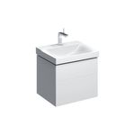 Mueble bajo Geberit serie Xeno² para lavabo, con dos cajones: Ancho de lavabo=60cm, H=53cm, Blanco / Cubierto brillante intenso