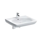 Lavabo serie Selnova Square sin barreras, referencia 500.292.01.1 de Geberit. Toma de grifo: centro. Rebosadero: visible. Color: