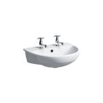 Lavabo semiempotrado serie Selnova, referencia 500.312.01.1 de Geberit. Color: blanco