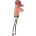Grifo para lavabos Geberit Bambini, mezclador de una palanca: Mezclador=Con mezclador, Protector: rojo carmín, Cuerpo: naranja
