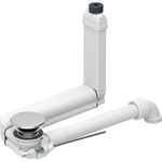 Conexión de lavabo Geberit Clou, modelo ahorra espacio, modelo estrecho, con accionamiento de palanca y caperuza de válvula: d=32mm, Cromado brillante