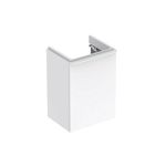Mueble bajo Geberit serie Smyle Square para lavamanos, con una puerta: 44.2x61.7x35.6cm, Blanco, Ancho de lavabo=45cm, Puerta=Lado de fijación a la derecha