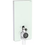 Módulo sanitario Geberit Monolith para inodoro al suelo.Revestimiento frontal: vidrio menta; lateral: aluminio