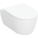 Juego de inodoro suspendido de fondo profundo, serie Geberit ICon. Forma cerrada, Rimfree, con asiento y tapa del inodoro
