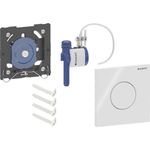 Sistema de descarga Geberit para urinarios con accionamiento de descarga neumático, pulsador serie 01, redondo: Negro intenso RAL 9005