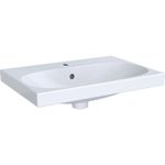 Lavabo serie Geberit Acanto, compacto: 60x42cm, Toma de grifo=Centro, Rebosadero=Visible, Blanco