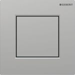 Sistema de descarga Geberit para urinarios con accionamiento de descarga neumático, pulsador serie 01, rectangular: Cromado mate / Con revestimiento de limpieza fácil