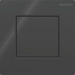 Sistema de descarga Geberit para urinarios con accionamiento de descarga neumático, pulsador serie 01, rectangular: Negro intenso RAL 9005