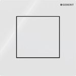 Sistema de descarga Geberit para urinarios con accionamiento de descarga neumático, pulsador serie 01, rectangular: Blanco alpino