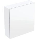 Armario suspendido Geberit cuadrado, con una puerta: 45x46.7cm, Cuerpo: blanco/cubierto alto brillo, Frontal: blanco/vidrio brillante