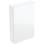 Armario suspendido Geberit rectangular, con una puerta: 45x70cm, Cuerpo: blanco/cubierto alto brillo, Frontal: blanco/vidrio brillante