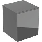 Mueble lateral Geberit Acanto con un cajón y un cajón interior: H=52cm, Cuerpo: lava/cubierto mate, Frontal: lava/vidrio brillante, Tirador: lava/con pintura polvo al horno mate