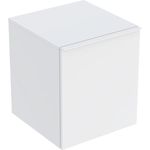 Mueble lateral Geberit Acanto con un cajón y un cajón interior: H=52cm, Cuerpo y frontal: blanco/cubierto mate, Tirador: blanco/con pintura polvo al horno mate