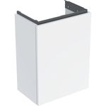 Mueble bajo Geberit Acanto para lavamanos, con una puerta: Cuerpo y frontal: blanco/cubierto de alto brillo