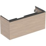Mueble bajo Geberit serie Acanto para lavabo, con un cajón y un cajón interior: Cuerpo y frontal: encina/melamina