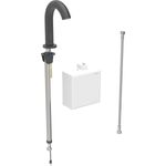 Grifo electrónico para lavabos Geberit Piave, montaje de encimera, servicio a batería, con caja funcional vista: Negro mate / Con revestimiento de limpieza fácil, Mezclador=Sin mezclador