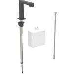 Grifo electrónico para lavabos Geberit Brenta, montaje de encimera, servicio a batería, con caja funcional vista: Negro mate / Con revestimiento de limpieza fácil, Mezclador=Sin mezclador