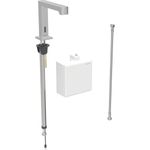 Grifo electrónico para lavabos Geberit Brenta, montaje de encimera, servicio a generador, con caja funcional vista: Acabado de acero inoxidable / Cepillado, con revestimiento fácil de limpiar, Mezclador=Sin mezclador