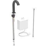 Grifo electrónico para lavabos Geberit Piave, montaje de encimera, servicio de red, con caja funcional vista: Negro mate / Con revestimiento de limpieza fácil, Mezclador=Sin mezclador