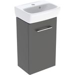 Lavabo con armario, una puerta, serie Selnova Square de Geberit.  36x65.2x28cm, Lava