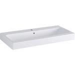 Lavabo serie Geberit iCon: 90x48.5cm, Toma de grifo=Centro, Rebosadero=Visible, Blanco