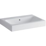 Lavabo serie Geberit iCon: 60x48.5cm, Toma de grifo=Sin, Rebosadero=Visible, Blanco