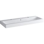 Lavabo serie Geberit iCon: 120x48.5cm, Toma de grifo=Izquierda y derecha, Rebosadero=Visible, Blanco