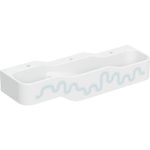 Superficie recreativa y de lavado Geberit serie Bambini, con tres puestos de lavabo, lavabo más profundo a la derecha,  Blanco alpino
