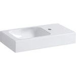 Lavamanos serie Geberit iCon con superficie de apoyo: 53x13.5x31cm,Toma de grifo=Derecha