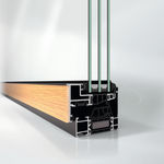 Ventanas hoja oculta Schüco AWS 75 BS.SI+ WoodDesign. Con decoración de madera. Profundidad: 75mm