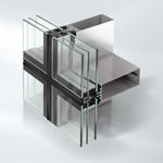Fachada de montantes y travesaños con vidrio estructural, Schüco FWS 50 SG.SI (Super Insulated)