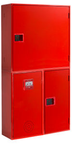 Conjunto vertical compuesto por 3 módulos en rojo puerta ciega roja, referencia CR3X17V3 de Cofem