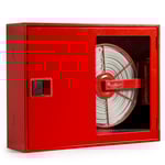 Boca de incendio equipada, ø45, referencia P6415PSR de Cofem. Pintada en rojo, puerta semiciega roja 15m de manguera