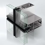 Sistema de fachada modular con vidrio estructural, Schüco AF UDC 80 SG