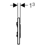 Sistema de descarga serie Sigma10 de Geberit, accionamiento manual, cromado brillante/cromado mate/crom