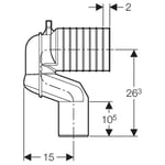 Set codo de desagüe en P, referencia 131.081.11.1 de Geberit. Para inodoro al suelo