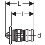 Tapón terminal de tubo Geberit serie Mepla: PVDF, d=16mm