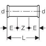 Manguito Geberit serie Mapress Acero al Carbono: d=15mm