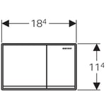 Pulsador serie Omega60 de Geberit, fundición inyectada de zinc, Cromo cepillado
