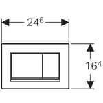 Pulsador serie Sigma30 de Geberit. Doble descarga, cromado brillante/mate/brillante