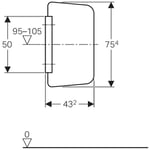 Tabique separador para urinario de Geberit, de cristal gris luminoso RAL 7035