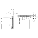Tapa ciega serie Omega de Geberit, enrasada con la pared y personalizable, con marco