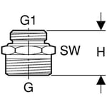Adaptador Geberit eurocono, con rosca macho. DN 15''